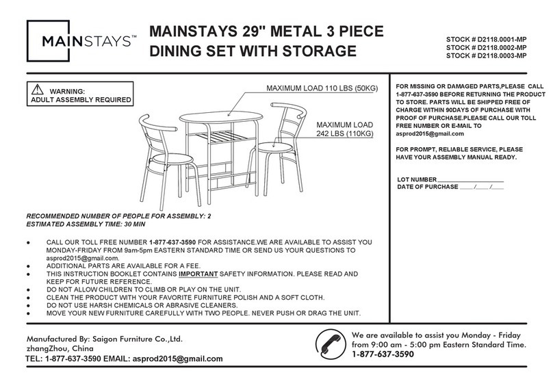 Mainstays D2118.0001-MP manual Mainstays D2118.0001-MP manual