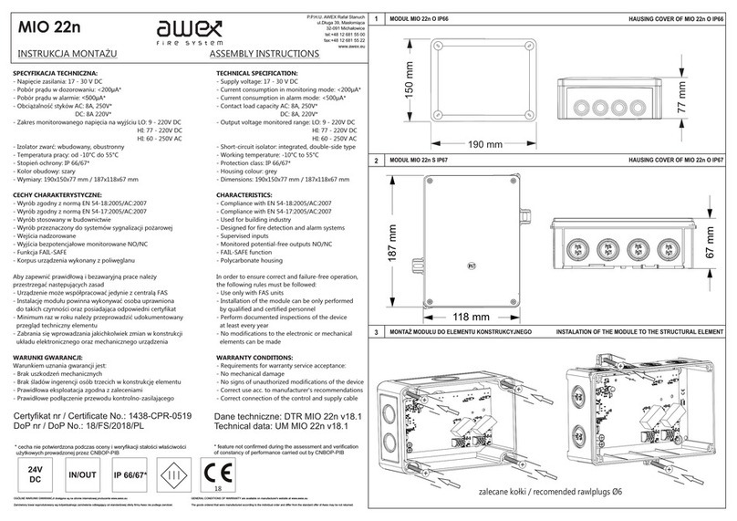 Awex MIO 22n Assembly instructions