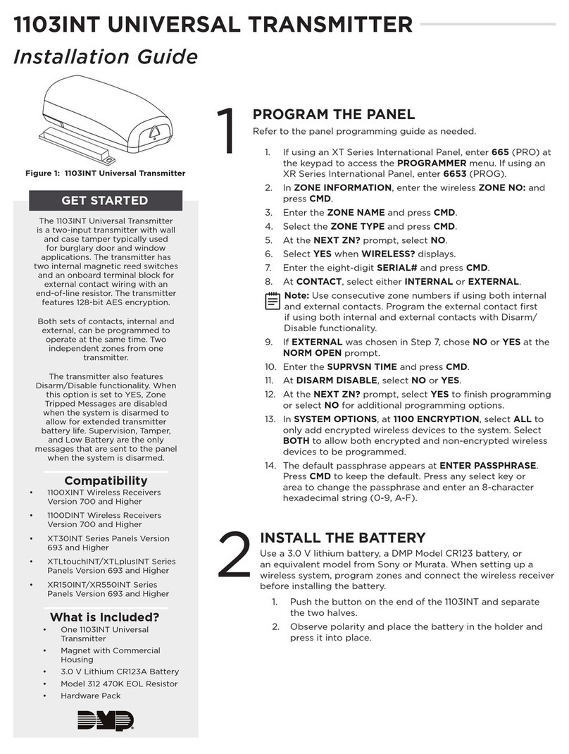 DMP Electronics 1103INT installation guide