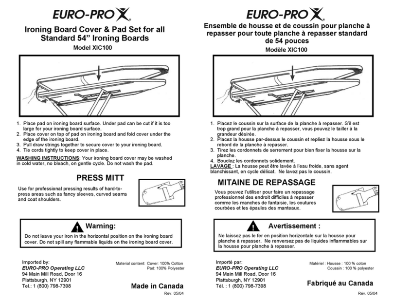 EUROPRO XIC100 manual