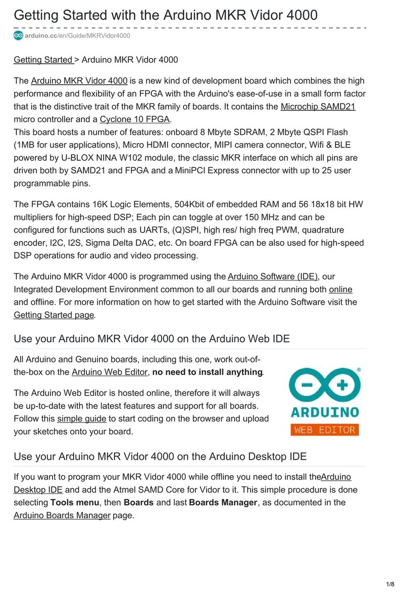Arduino MKR Vidor 4000 User manual Arduino MKR Vidor 4000 User manual