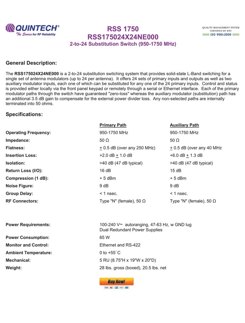 Digisat Quintech RSS 1750 Special instructions