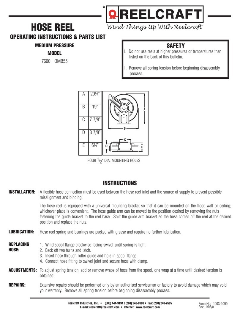 ReelCraft 7600 User manual