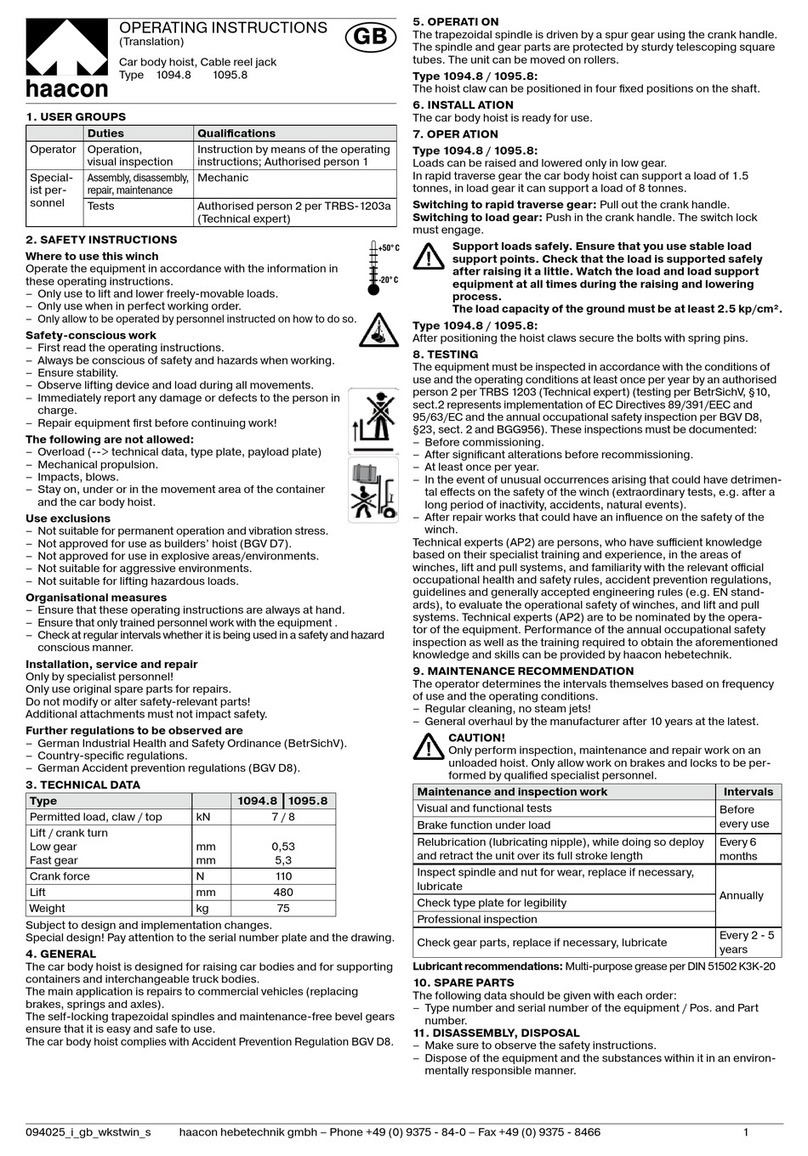 haacon 1094.8 operating instructions