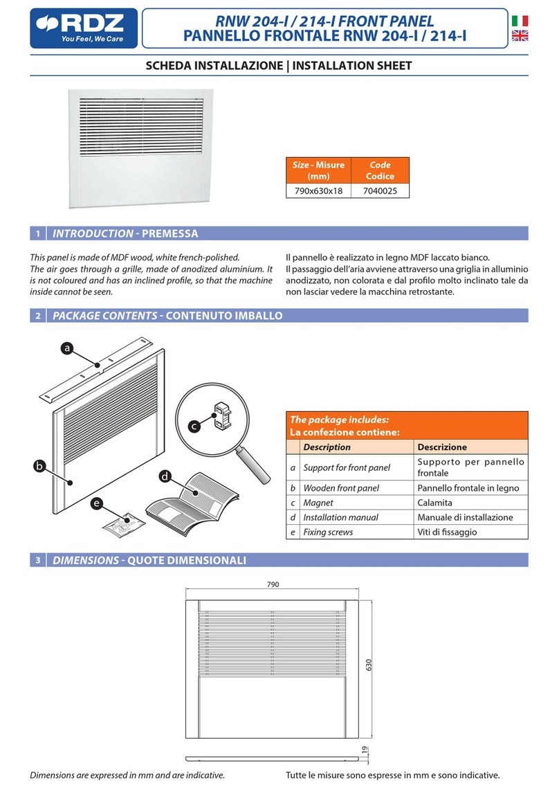RDZ RNW 204-I Installation sheet