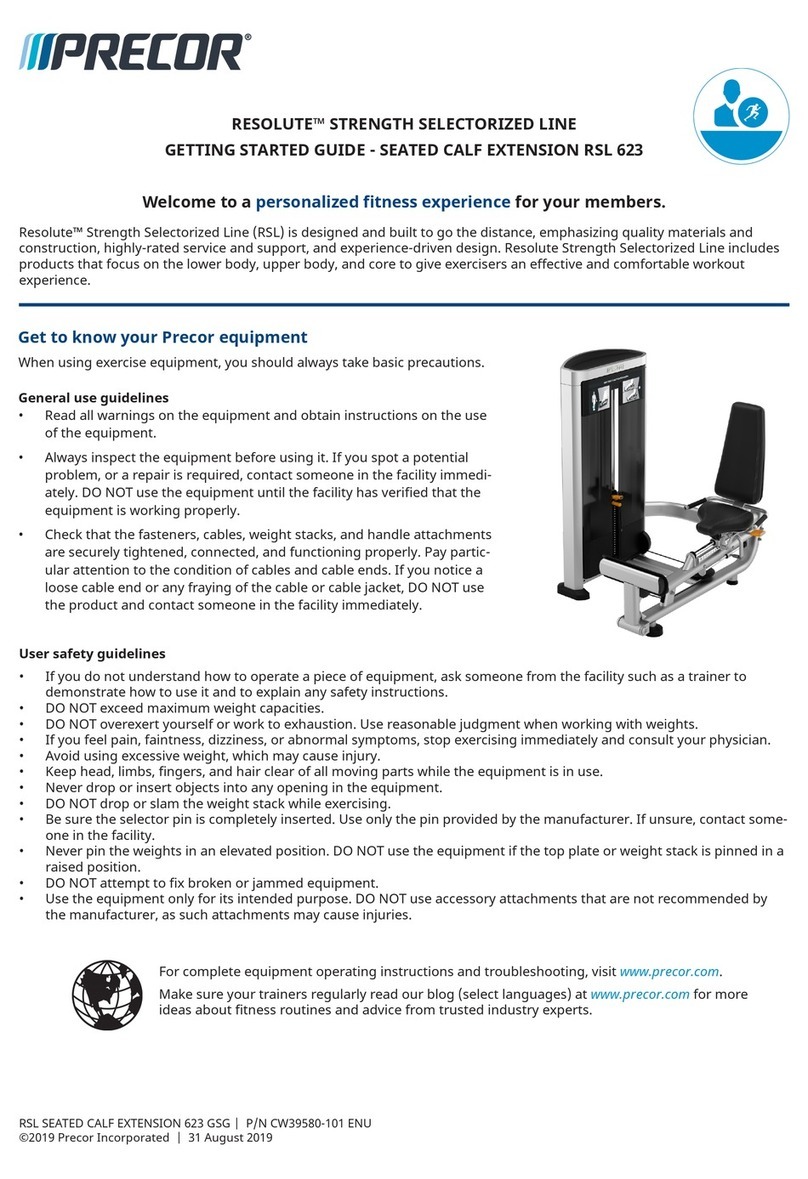 Precor Resolute RSL 623 User manual Precor Resolute RSL 623 User manual