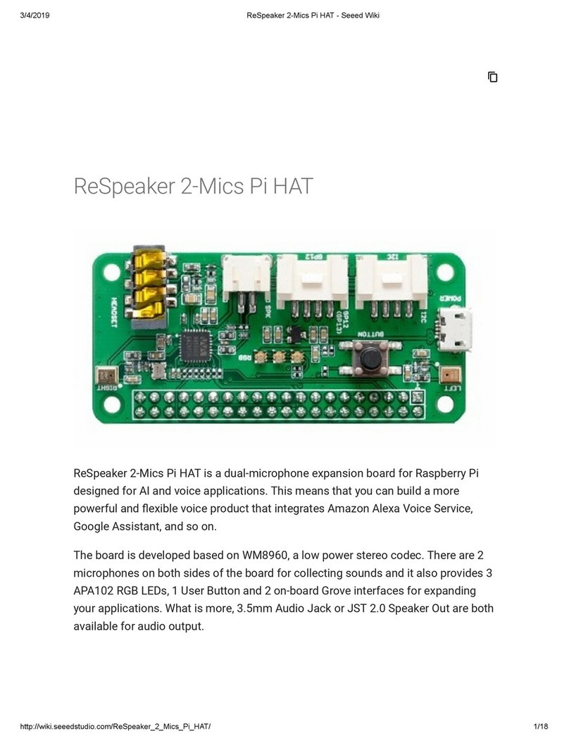 seeed studio ReSpeaker 2-Mics Pi HAT manual