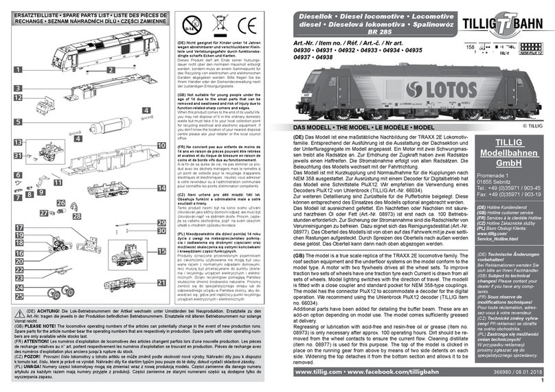 TILLIG BAHN 04930 User manual
