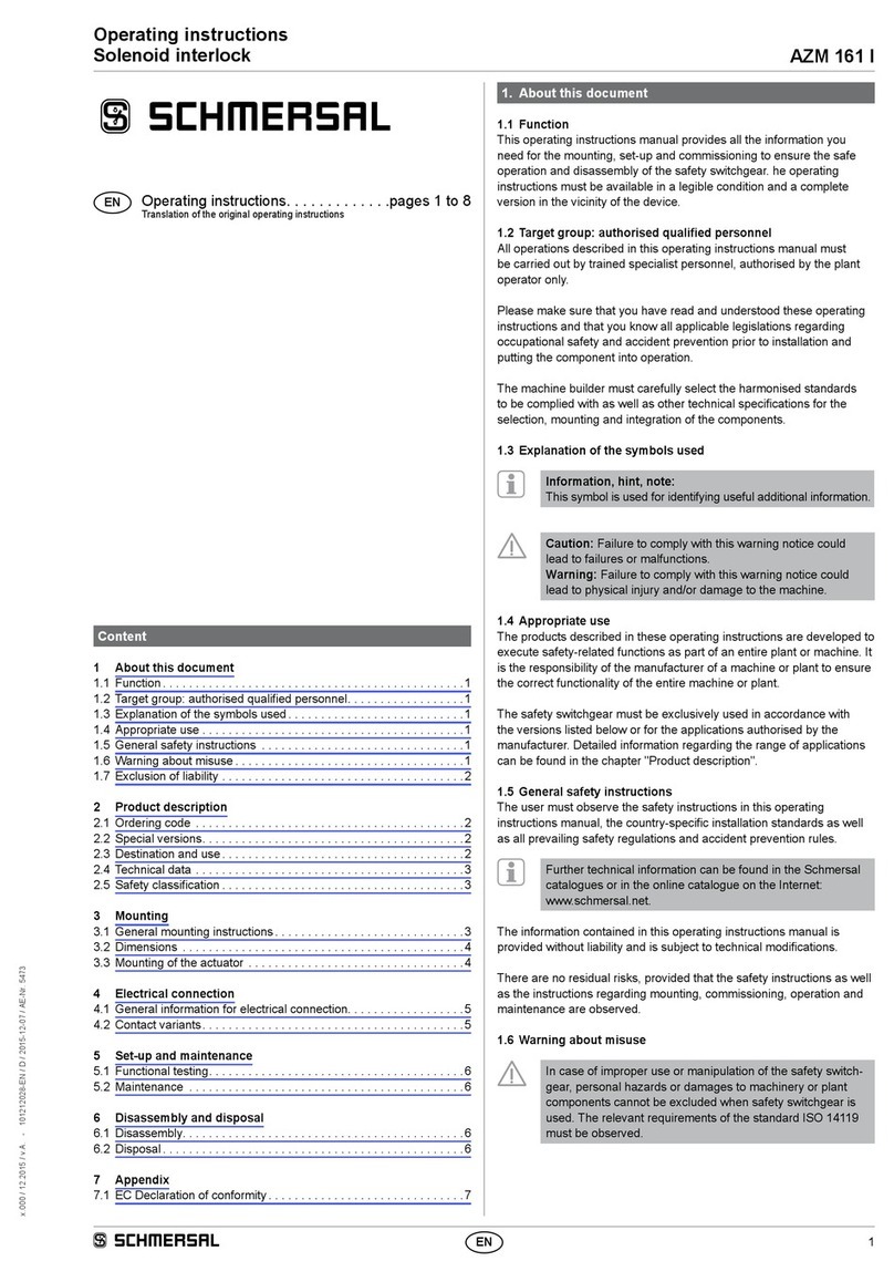 schmersal AZM 161 I Series operating instructions
