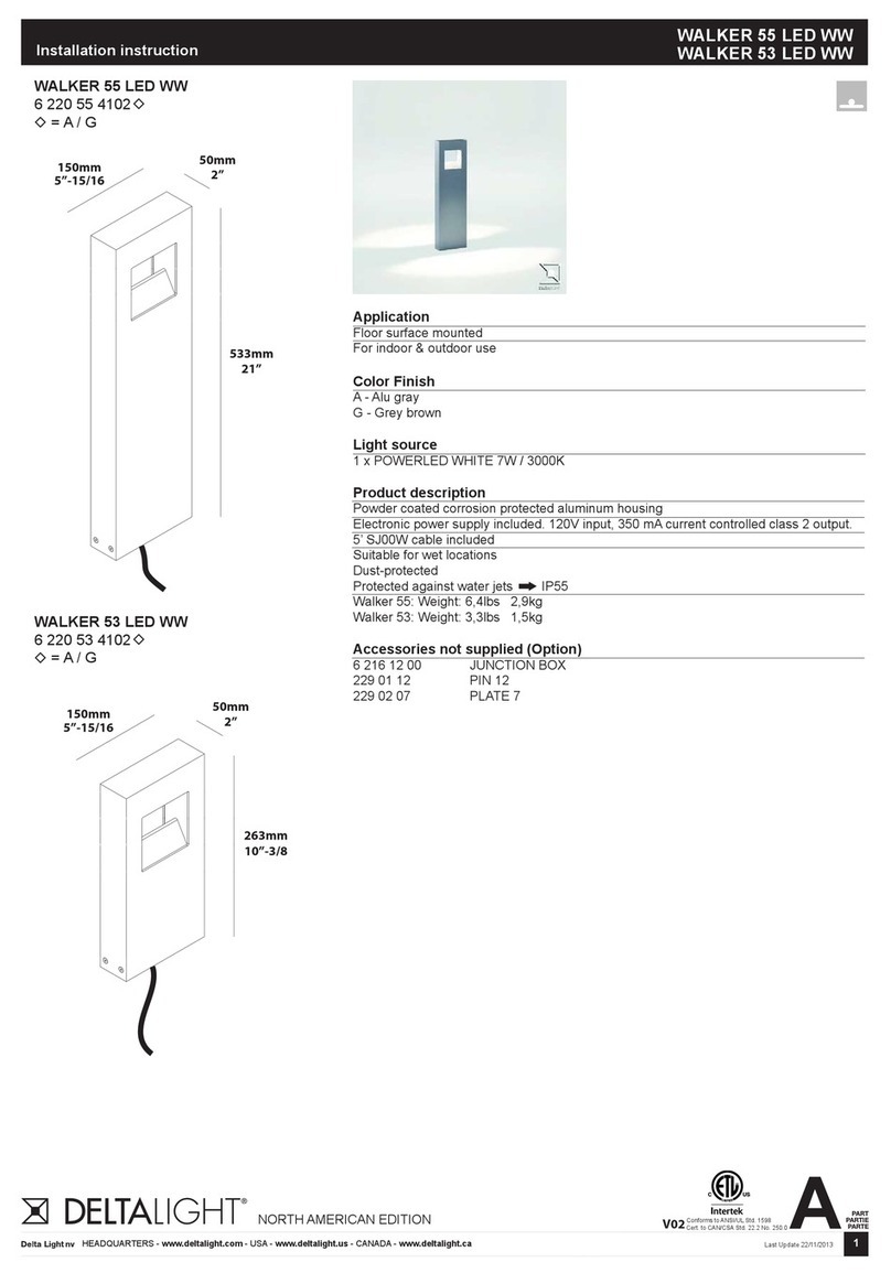 Delta Light WALKER 55 LED WW installation instructions Delta Light WALKER 55 LED WW installation instructions