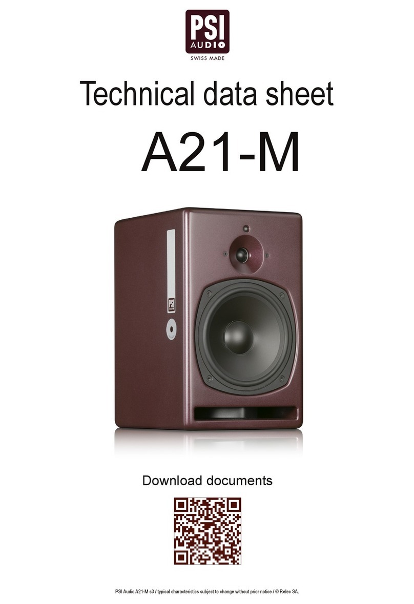 PSI Audio A21-M Technical data sheet