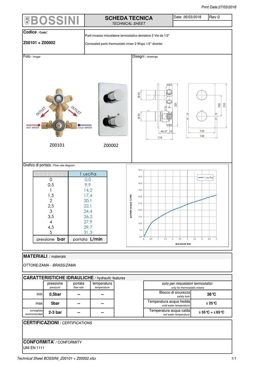 Bossini Z00101 Technical sheet