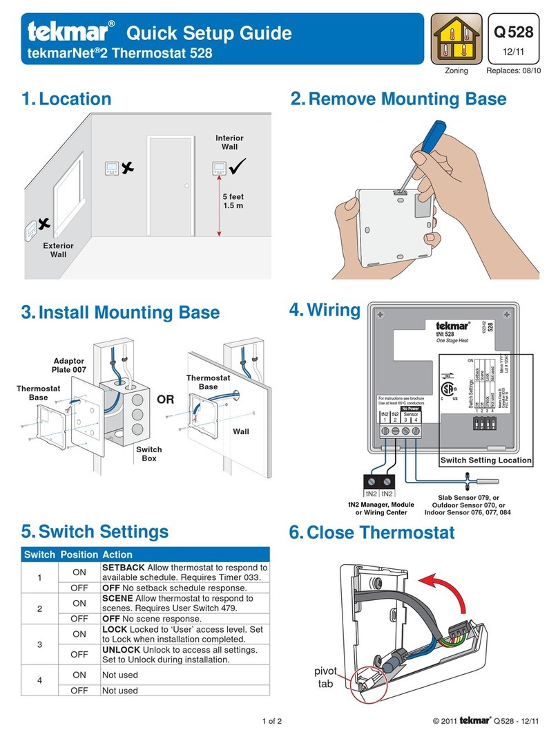 Tekmar 528 Quick setup guide