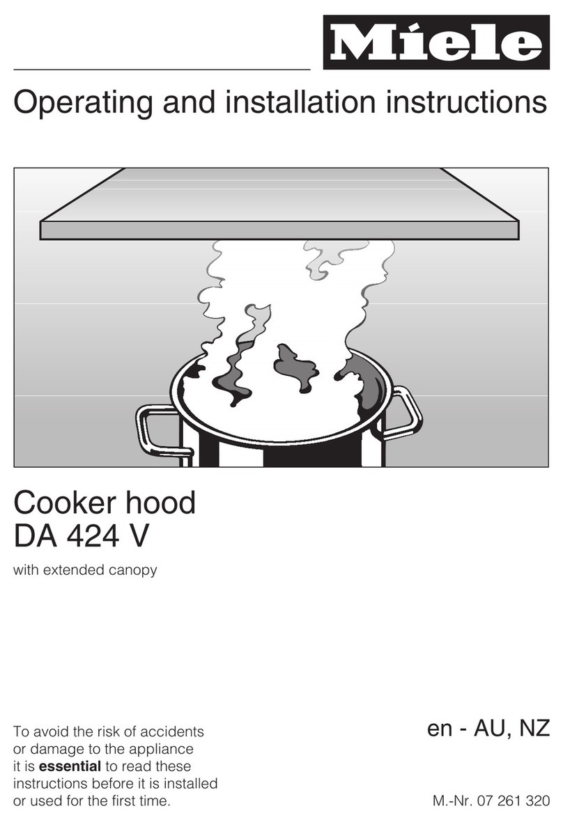 Miele DA 424 V Operating and installation instructions