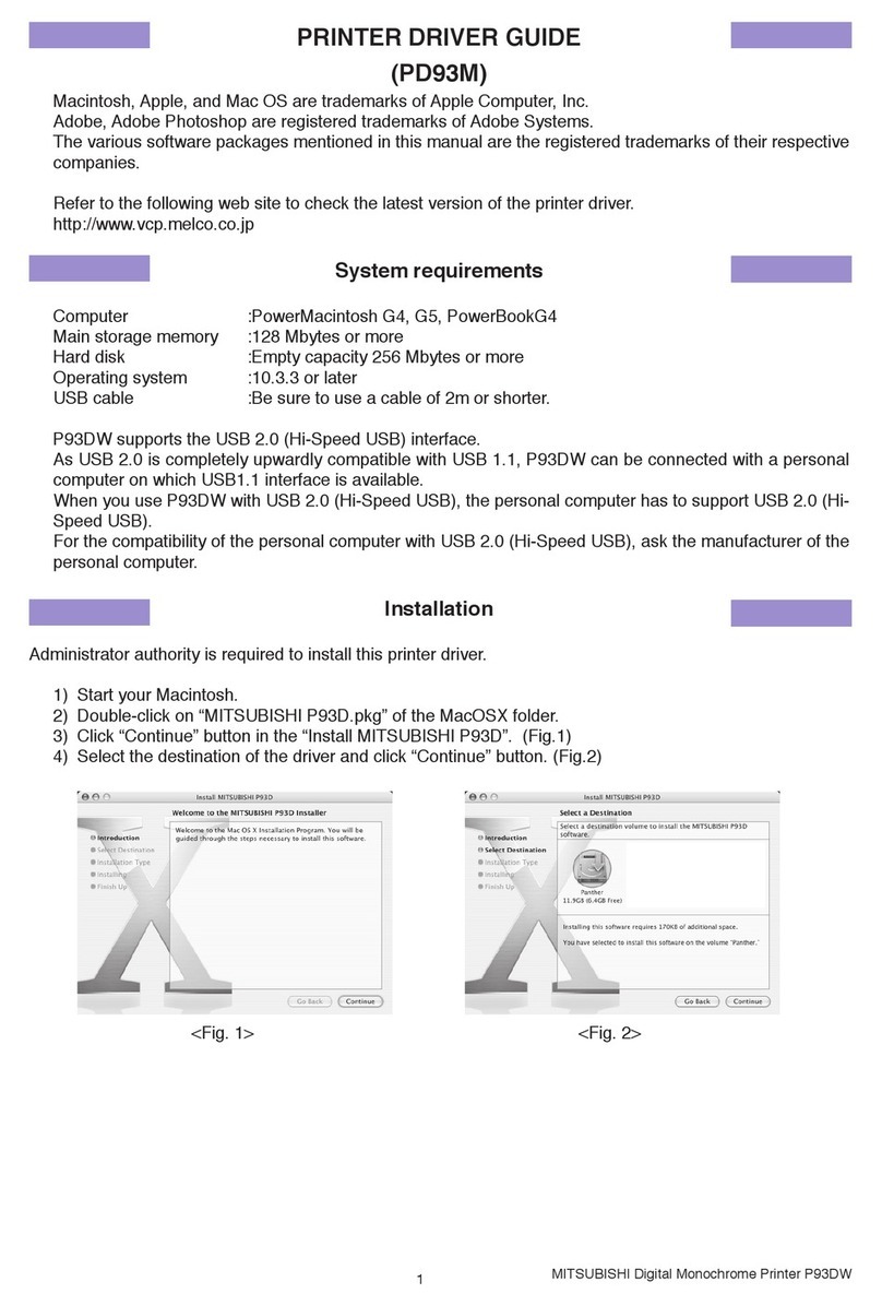 Mitsubishi P93DW User manual