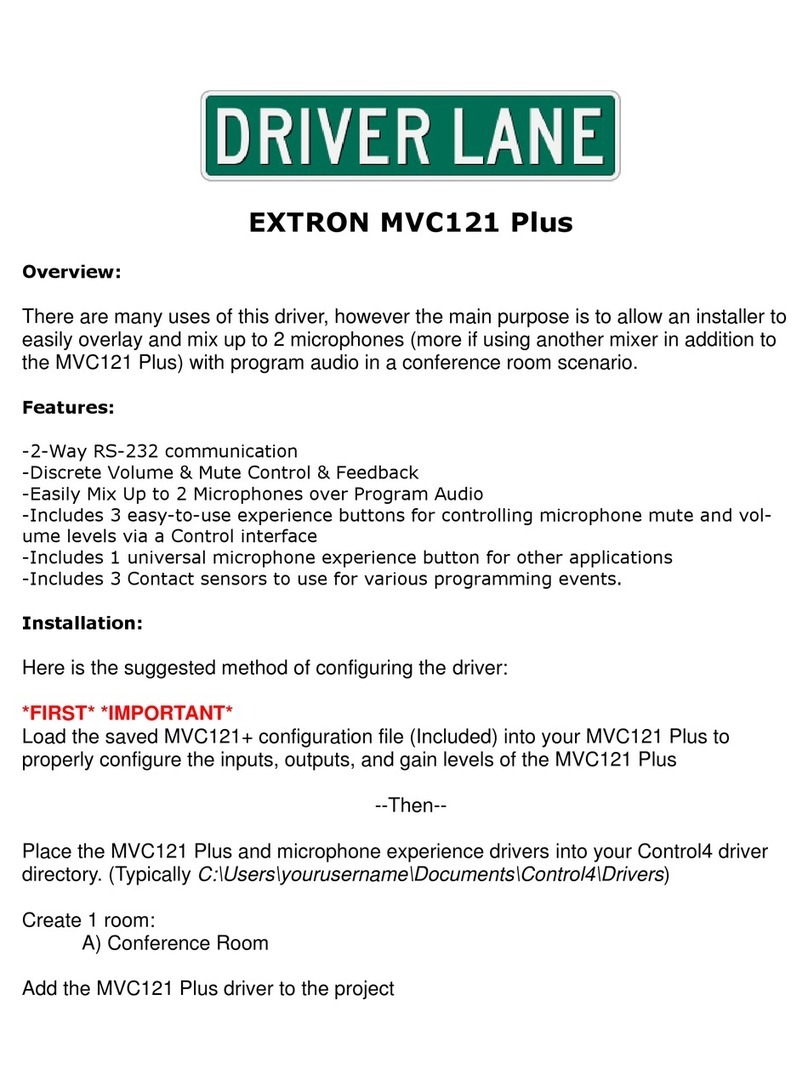 Extron electronics MVC 121 Plus Operator's manual Extron electronics MVC 121 Plus Operator's manual