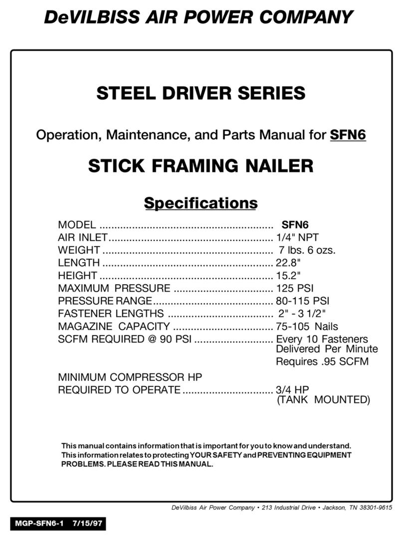 DeVilbiss Air Power Company STEEL DRIVER Series Operation, maintenance and parts manual