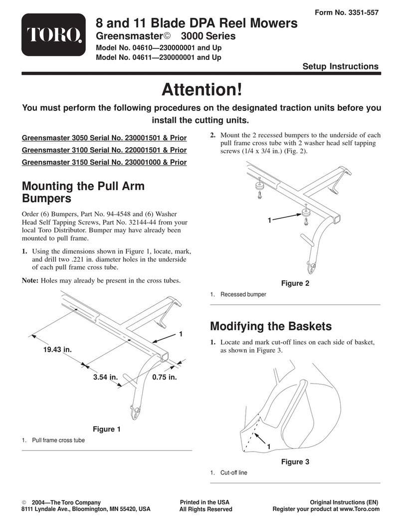 Toro Greensmaster 3000 Series Setup instructions