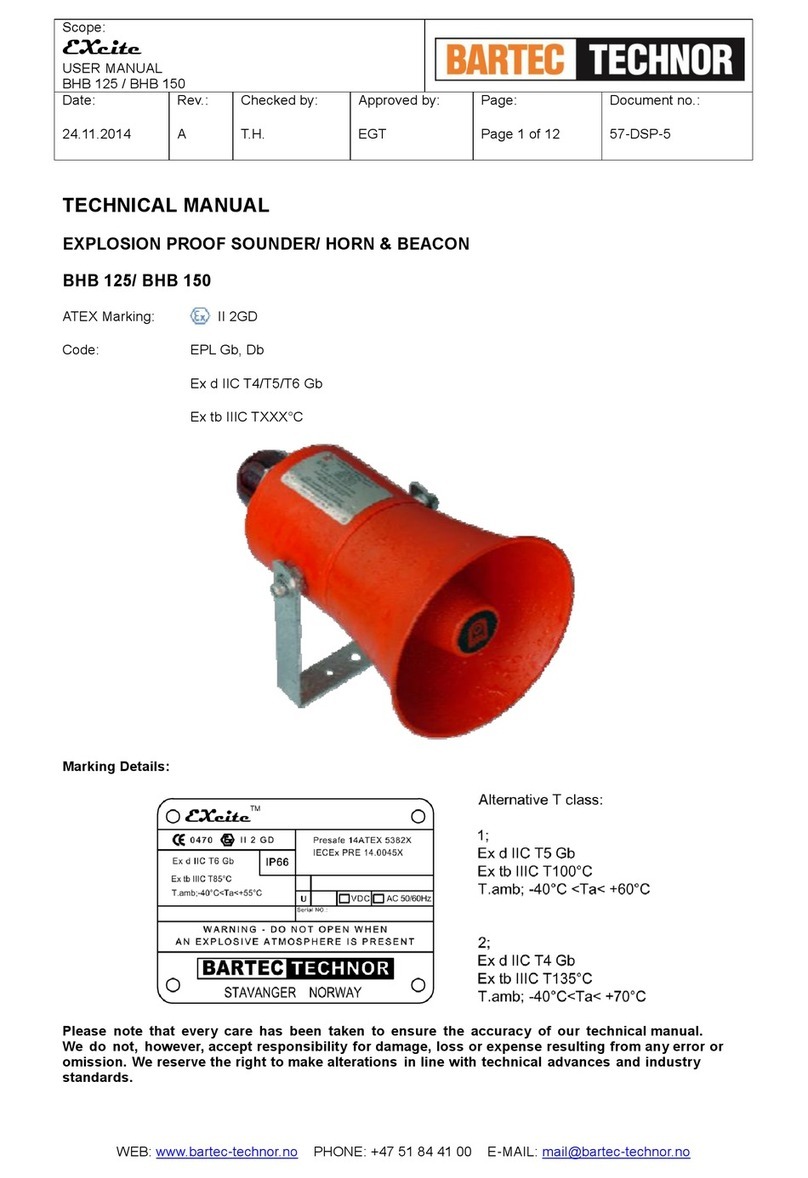 Bartec BHB 15 Technical manual
