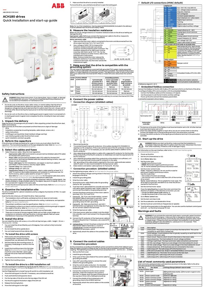 ABB ACH180 Quick installation and start-up guide