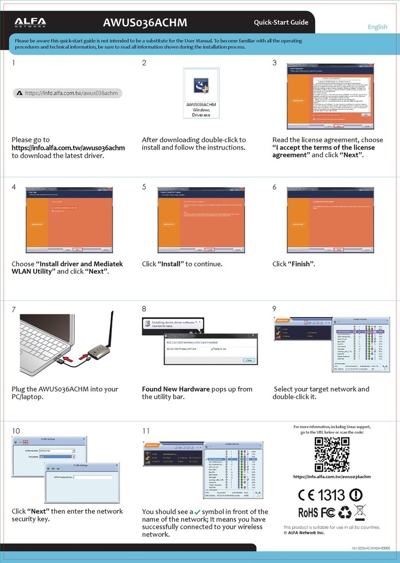 Alfa Network AWUS036ACHM quick start guide