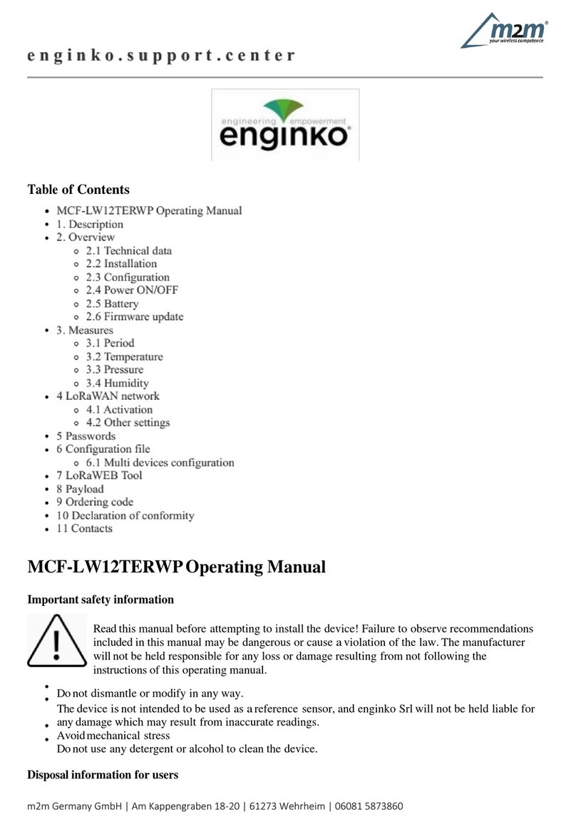 Enginko MCF-LW12TERWP operating manual Enginko MCF-LW12TERWP operating manual