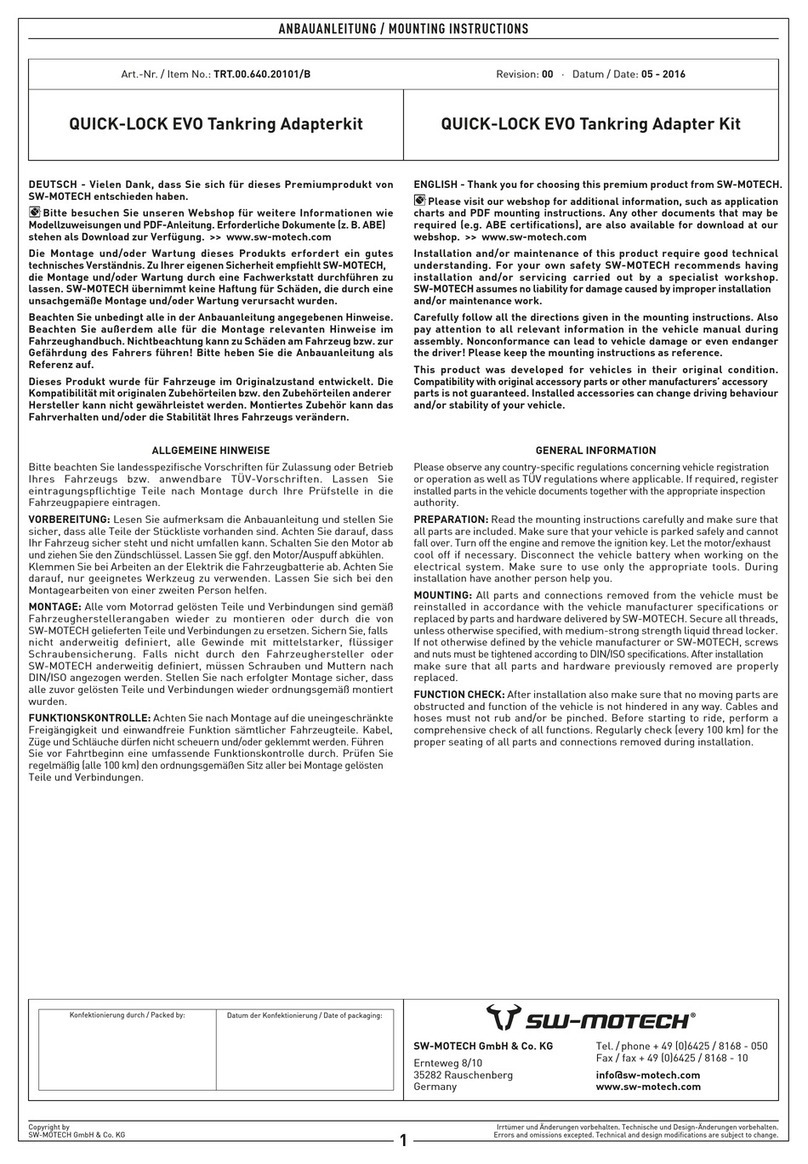 SW-Motech QUICK-LOCK EVO User manual