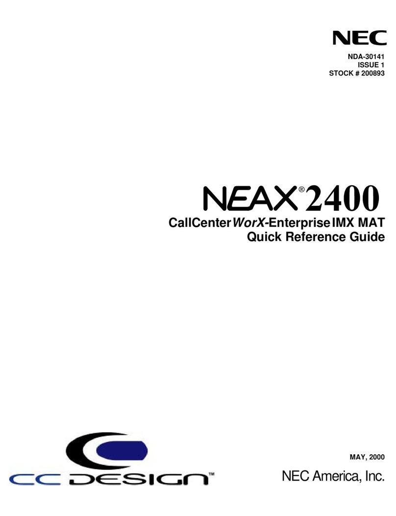 NEC NEAX 2400 Quick reference guide NEC NEAX 2400 Quick reference guide