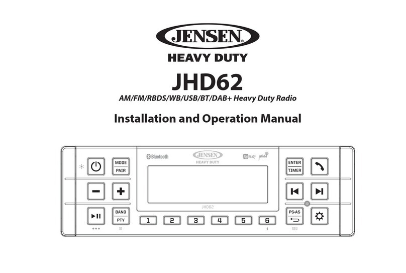 Jensen JHD62 Installation and operation manual