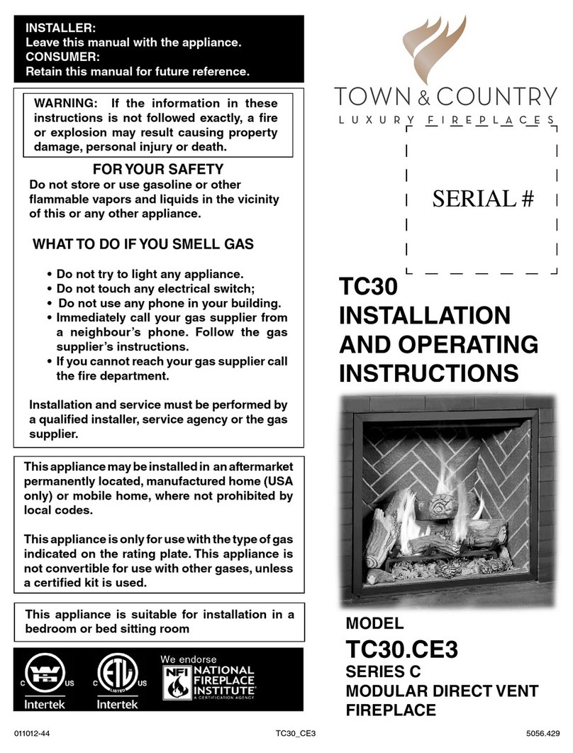 Town & Country Fireplaces Series C Installation and operating instructions