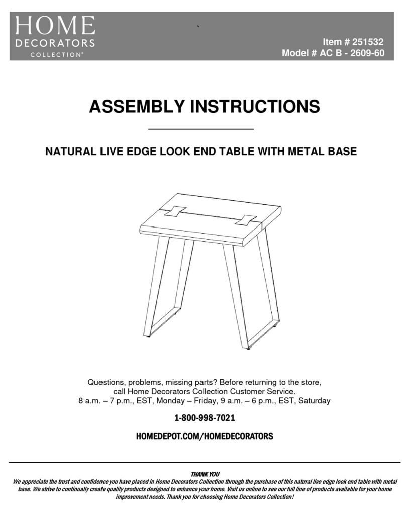 Home Decorators Collection AC B - 2609-60 Assembly instructions