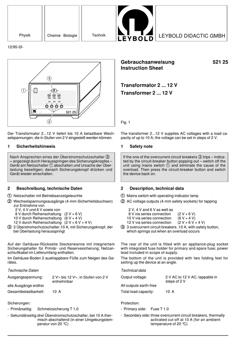 LEYBOLD 521 25 instruction sheet