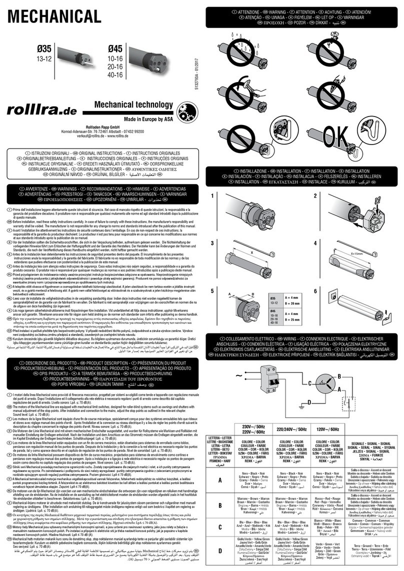 Rolllra Mechanical Series instructions