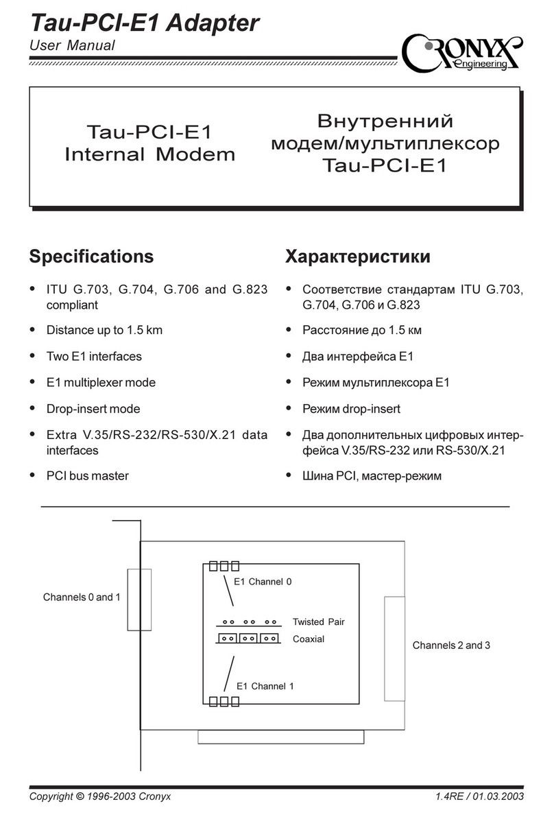Cronyx Tau-PCI-E1 user manual