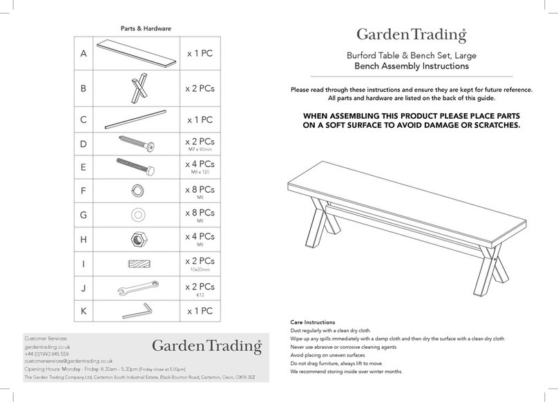 Garden Trading Burford Table & Bench Set, Large User manual