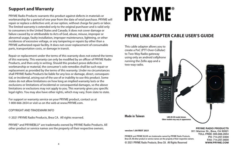 PRYME LNK-83-ZU user guide