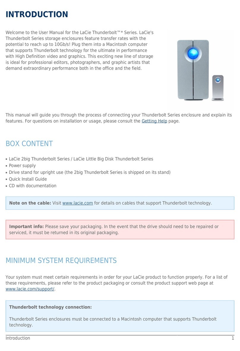 LaCie THUNDERBOLT SERIES user manual LaCie THUNDERBOLT SERIES user manual
