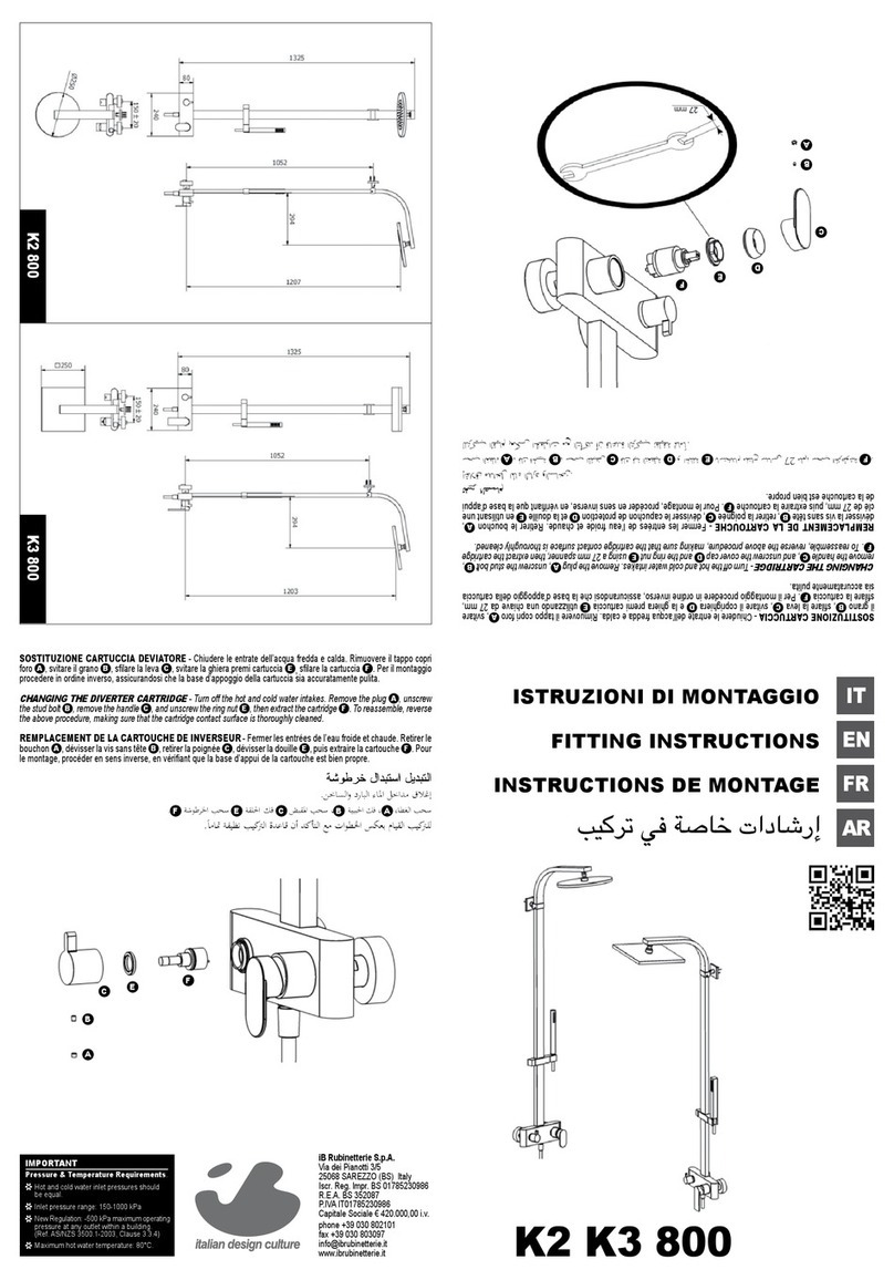 IB RUBINETTERIE K2 800 Fitting instructions