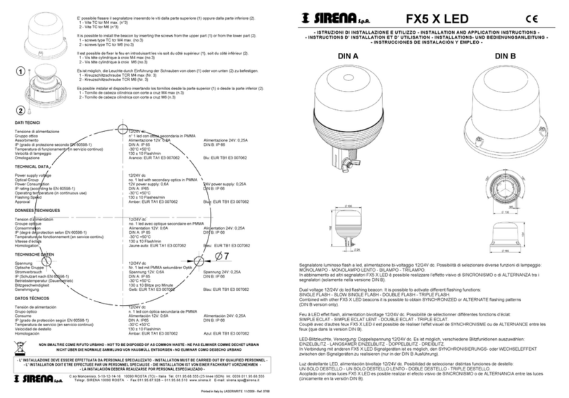 Sirena FX5 X LED INSTALLATION AND APPLICATION INSTRUCTIONS