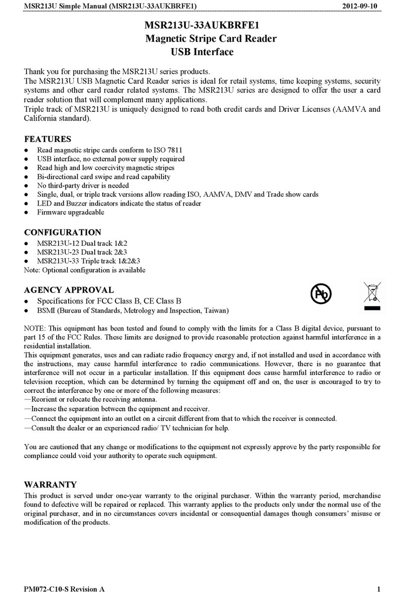 CipherLab MSR213U Simple manual