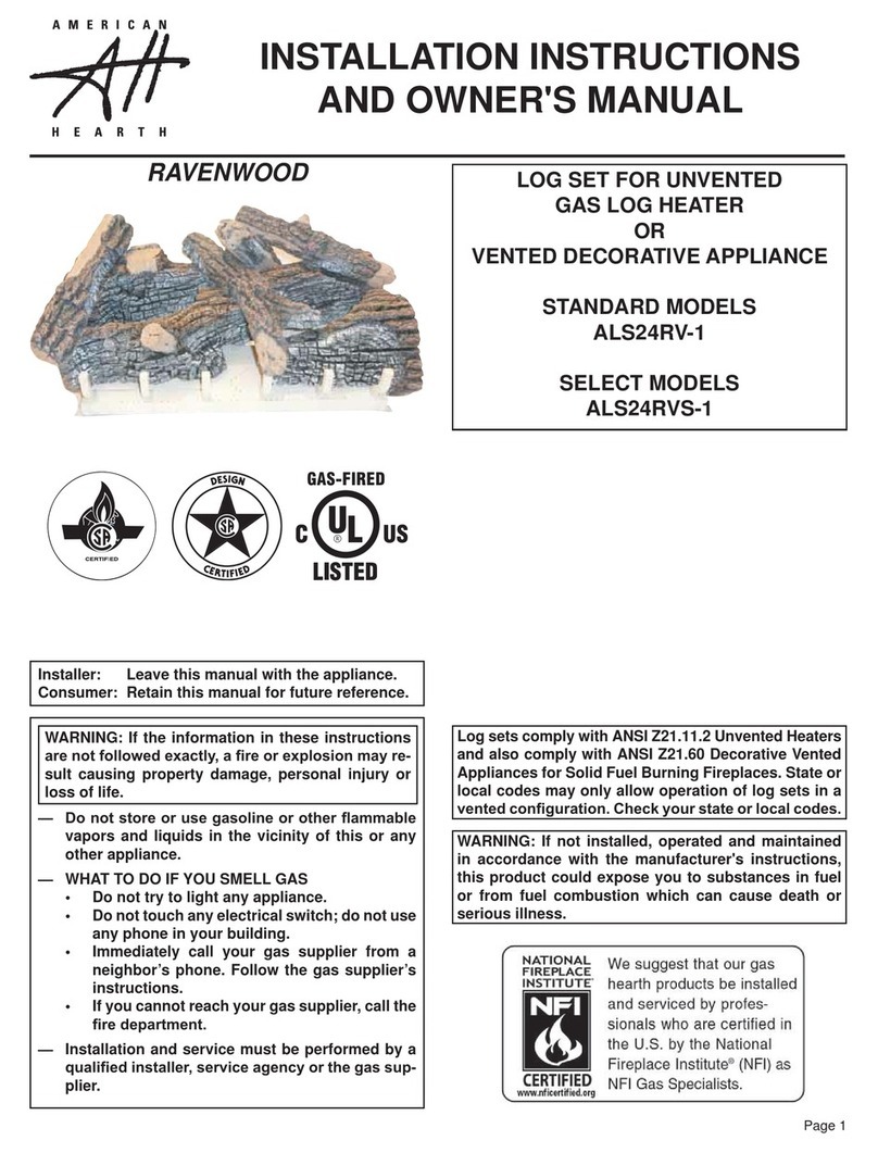 American Hearth ALS24RV-1 Installation instructions and owner's manual
