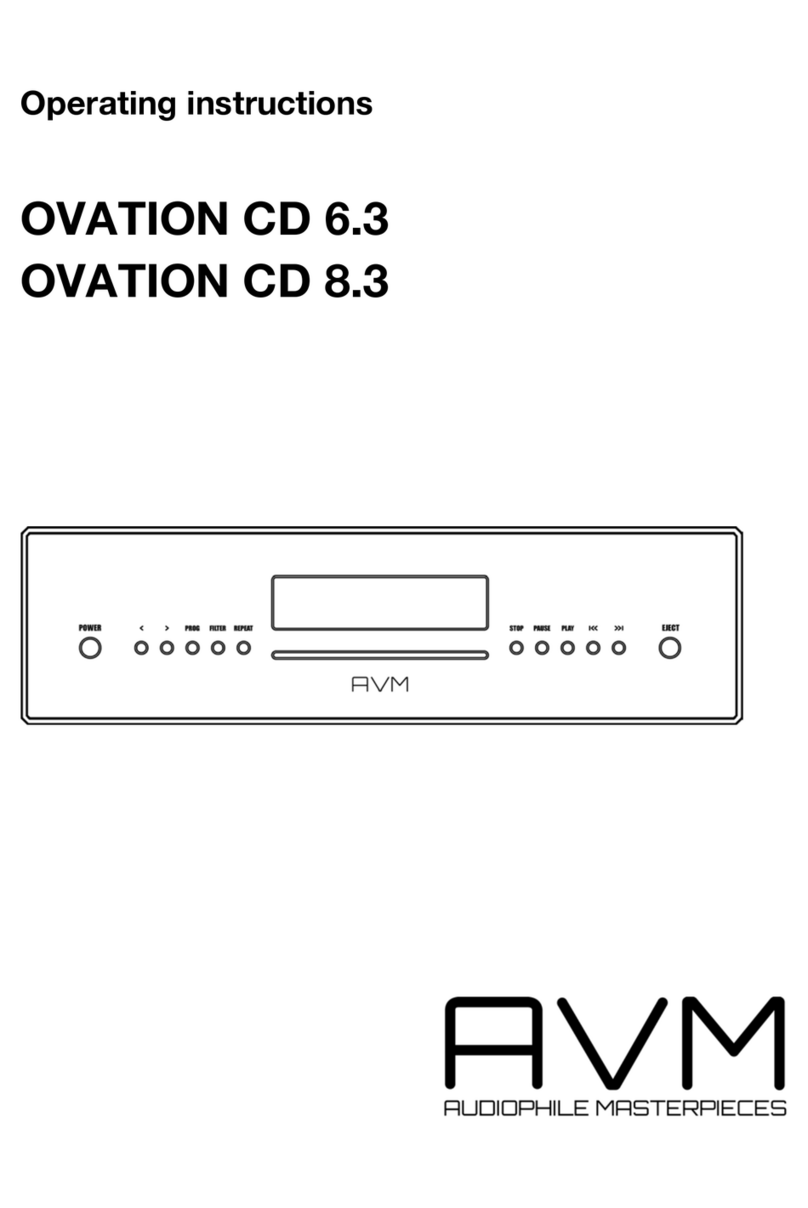 AVM OVATION CD 6.3 operating instructions