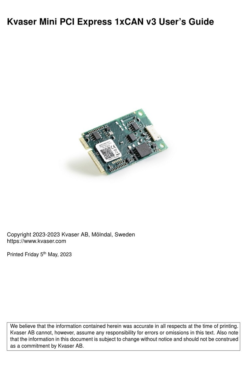 Kvaser Mini PCI Express 1xCAN v3 User manual