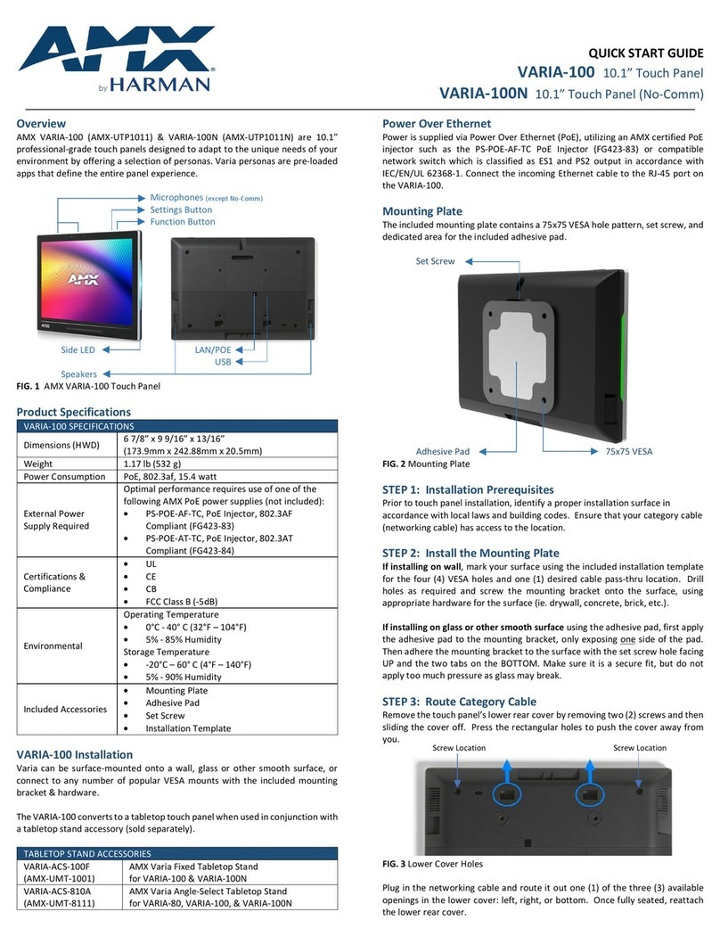 Harman AMX VARIA-100N quick start guide