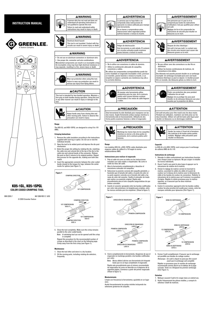 Textron GREENLEE K05-1GL User manual