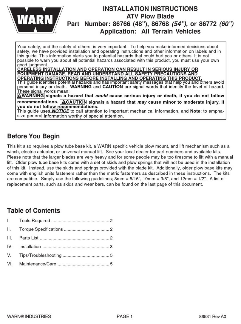 Warn 86766 installation instructions