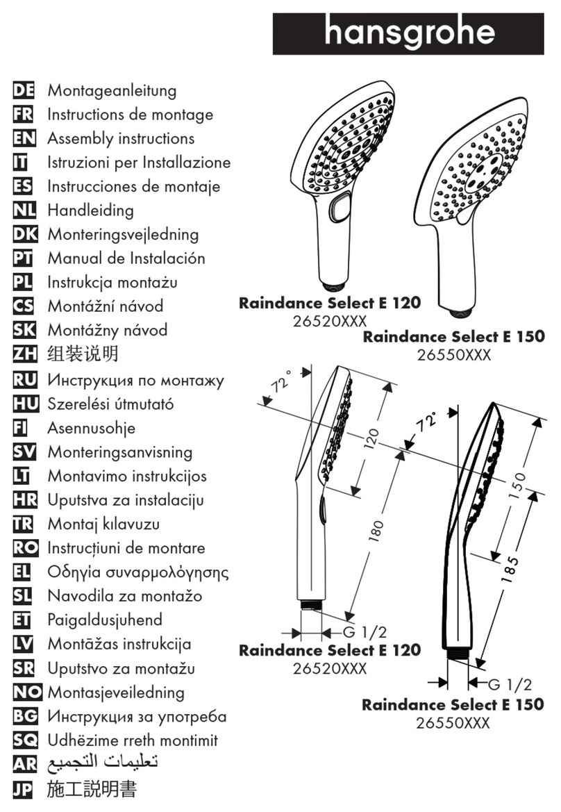 Hans Grohe Raindance Select E 150 26550000 Assembly instructions Hans Grohe Raindance Select E 150 26550000 Assembly instructions