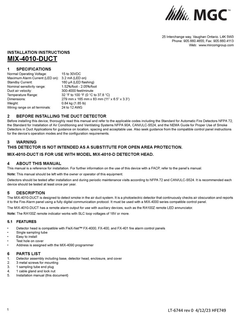 MGC MIX-4010-DUCT User manual
