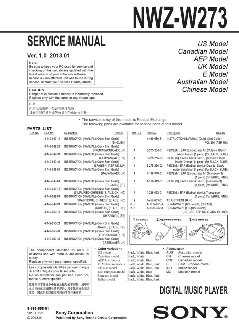 Sony Walkman NWZ-W273 User manual