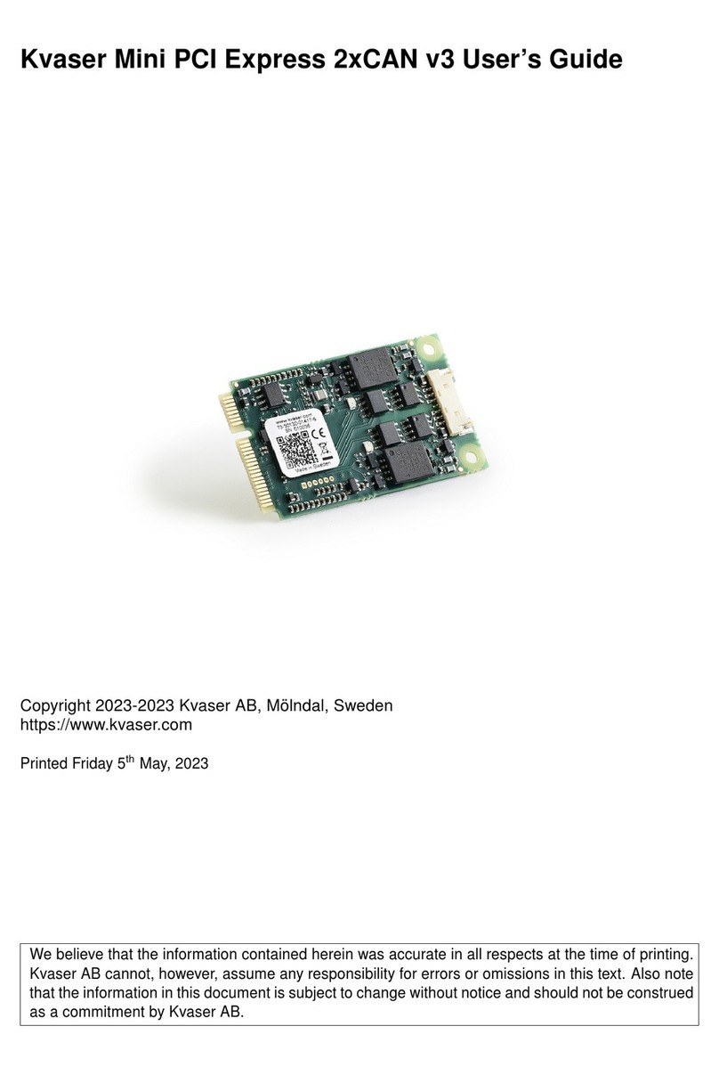 Kvaser Mini PCI Express 2xCAN v3 user guide